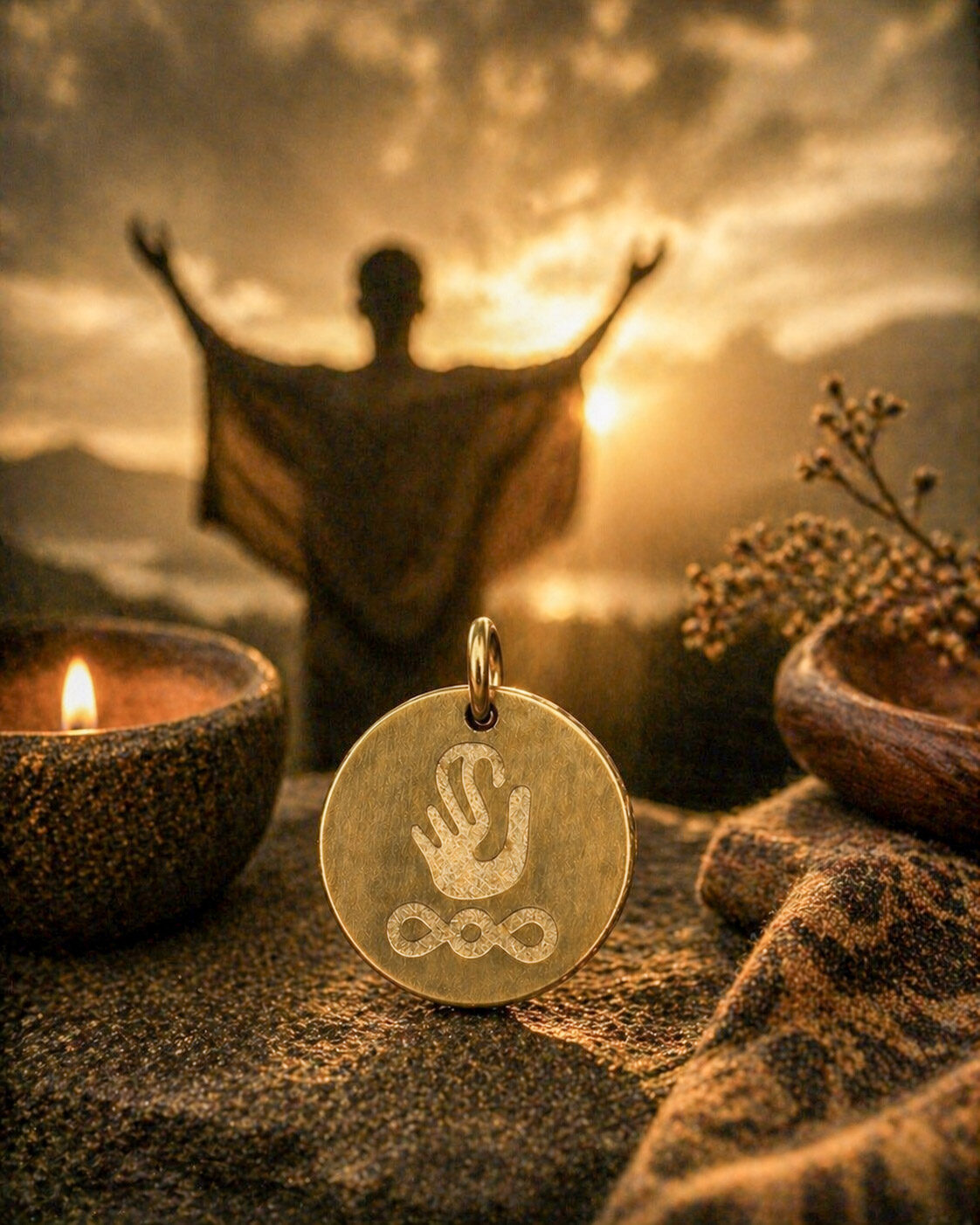Amulette WOFORO DUA PA A + NYAME NTI – Grâce & Soutien Divin