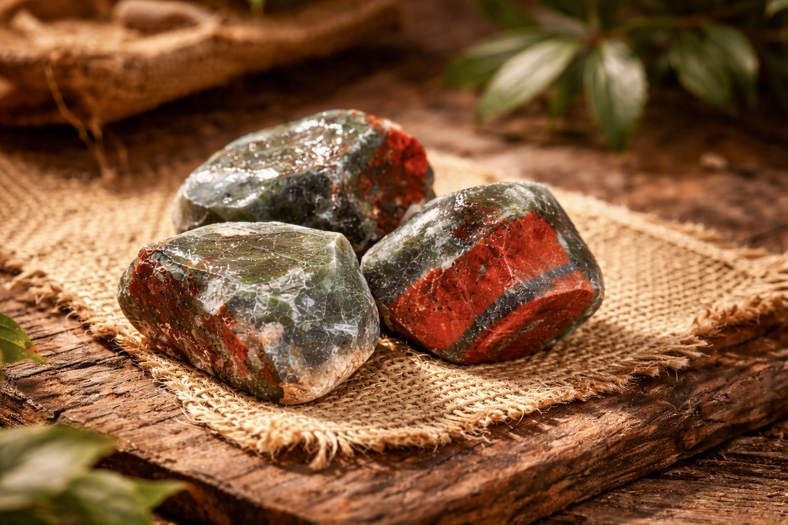 Lot de 3 pierres de sang africaines — petit format